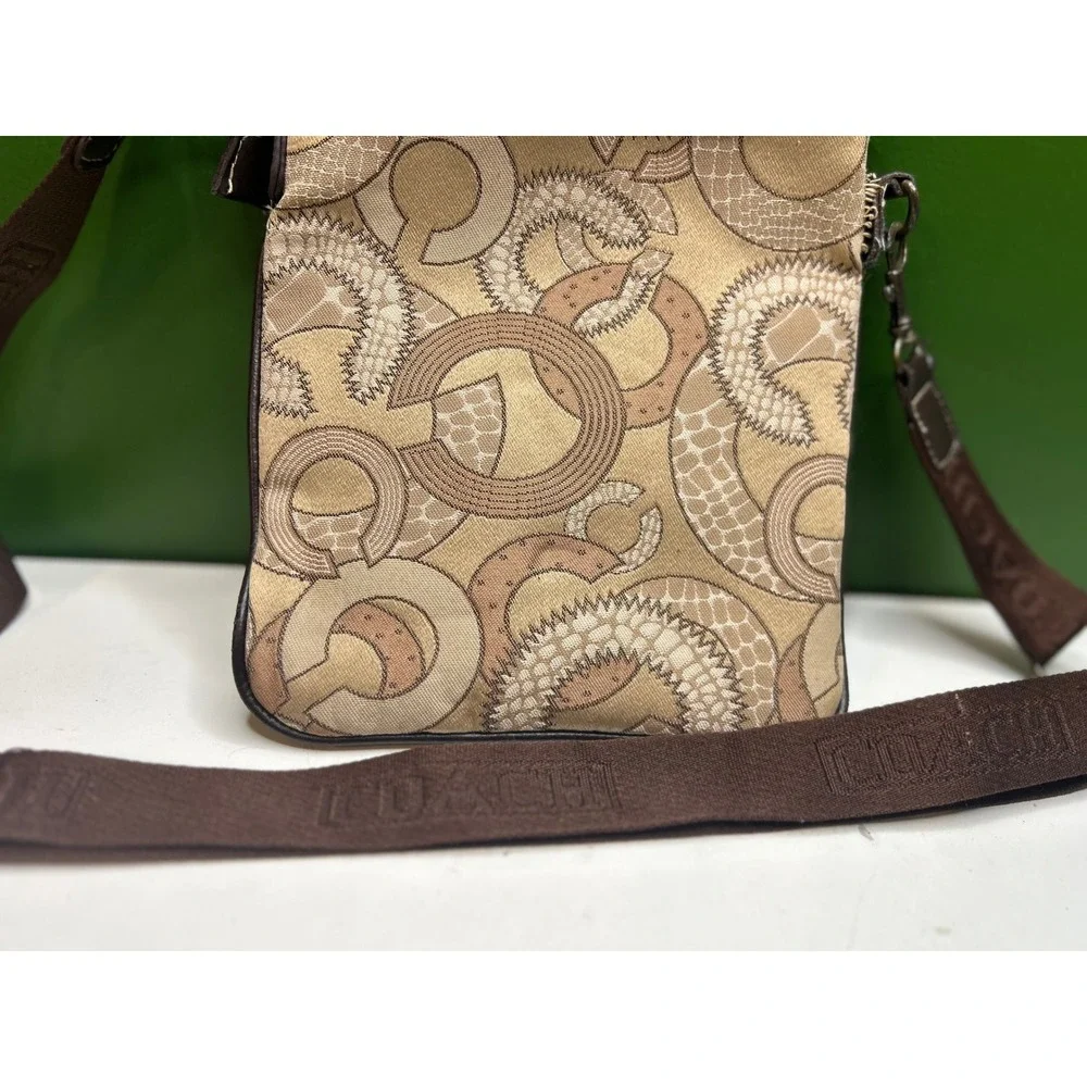 Coach Optical Signature Crossbody Bag Brown Tan Canvas Leather Turnlock 10403